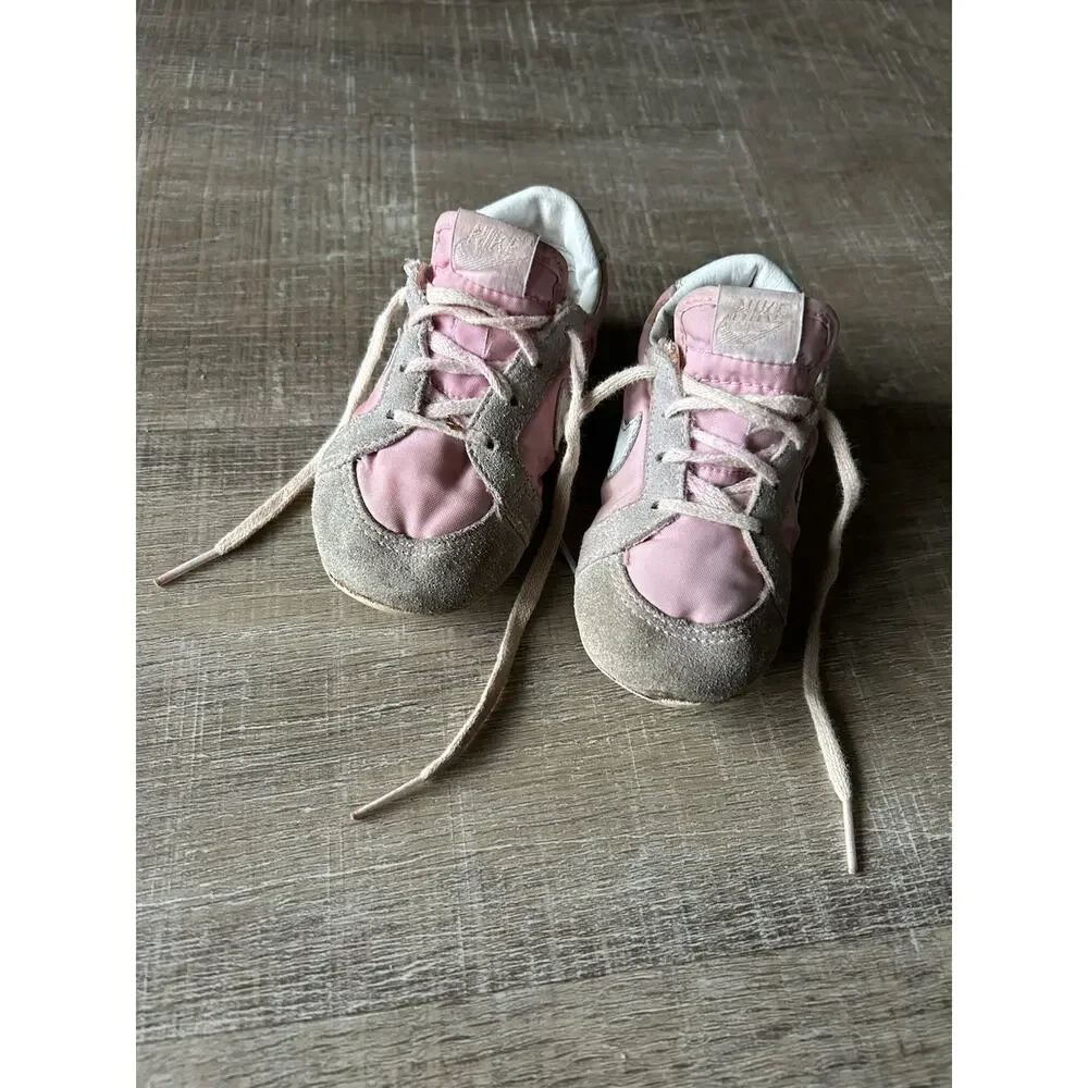 Vintage Nike Baby Toddlers Sneakers Pink White Shoes 6.5 Cortez 850507 80s - Picture 12 of 15